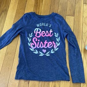 Childrens Place Worlds Best Sister Long Sleeved Shirt